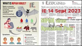 Indian Express Explained series 14 Sept|| Nipah Virus|| Operation Polo|| @IASPCSbyAspirants #upsc