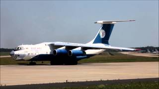 Silk Way Ilyushin IL-76 departing at Geilenkichen. Great sound (HQ/HD) 4K-AZ41