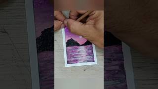 Como pintar uma paisagem linda com giz pastel em tons de rosa #gizpastel #riqstencil