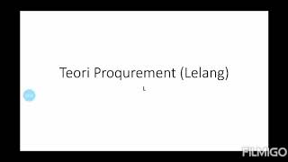 Teori Lelang (Procurement)