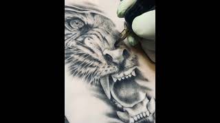 Tiger on fake tattoo skin!! Reel skin