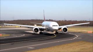 Emirates Boeing 777-300 fast Approach and Landing at Düsseldorf (HD)