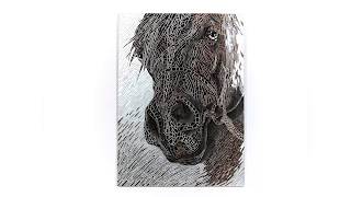 Horse Mirror Mosaic / Stained Glass Mosaic / Horse Art / Зеркальная мозаика лошадь