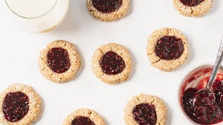 Almond Flour Thumbprint Cookies (Vegan + Gluten Free!) | Christmas Cookie Recipe