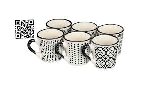 6 tazze caffè in stoneware decoro vhera cc90