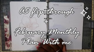 A5 Flip Through | Real Time | Plan With Me | February Monthly #plannercommunity #minimal #a5planner