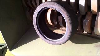 Tire Shredding Crunch - Shred-Tech 100 HP Shredder Shredding Tires