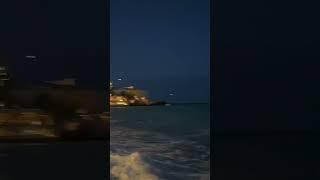 FRENCH RIVIERA BEACH AT NIGHT #frenchriviera #southoffrance #travel #shorts