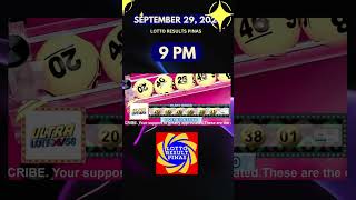 Lotto Result September 29, 2024 9PM  6/58 Ultra Lotto  #pcsolottoresulttoday #pcsolottoresults9pm