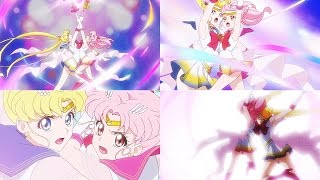 SUPER SAILOR MOON & SUPER SAILOR CHIBI MOON - RAINBOW DOUBLE MOON HEARTACHE [60FPS]