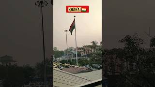 National Flag at nation capital station  and sunset #shorts #viral  #india