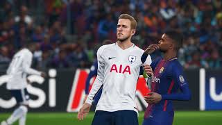 Pes2018 Barcelona vs Tottenham realistic simulation