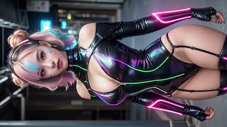 [4k Ai Art] Cyberpunk Neon Girl Part 2 | 사이버펑크 네온 걸 | サイバーパンク ネオン ガール | Ai 룩북 | Ai 아트 Lookbook