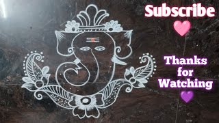 Vinayaka chavithi special muggulu 2024 | vinayagar chaturthi kolam 112 by Amma 🫰 #rangoli #kolam #yt