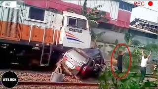 MOST SHOCKING Luckiest People Man Escaped Death From The Train Tracks!