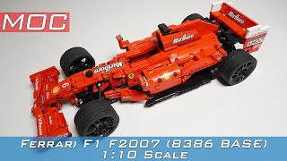 Ferrari F1 F2007 1:10 Scale LEGO TECHNIC MOC (LEGO 8386 BASE)