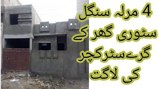 4 Marla House Grey Structure construction Cost in Pakistan in 2022 ll 5 Marla House Design