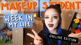 first week of ONLINE school vlog *makeup student* 🎨|| university week in my life