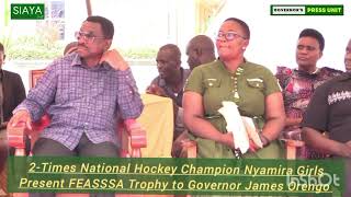 Governor Orengo welcomes Nyamira Girls hockey Champions