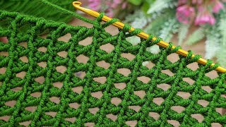 100'1!!👌 green-color tunisian *Super Easy Tunisian Crochet baby blanket Beginners online Tutorial *