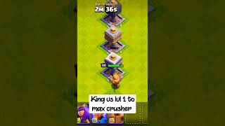 Barbarian king vs crusher 1 to max #clashofclans #supercell #clash #coc #shorts #gaming #snoopdogg