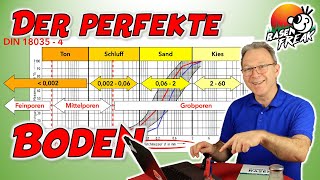 Die richtige RASENTRAGSCHICHT für RASENFLÄCHEN - Bodenmatrix - Körnungsdiagramm nach DIN 18035-4