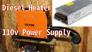 How To Power Vevor Chinese Diesel Heater Using 110v Power Supply 12v 15amp