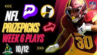 NFL PrizePicks Today | Best 5 Plays | Sunday | 10/13/2024 |  Week 6 Sunday Main Slate!