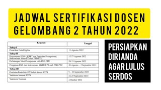 Jadwal Serdos (Sertifikasi Dosen) Gelombang 2 Tahun 2022