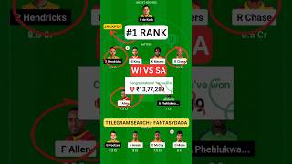 WI vs SA Dream11 Prediction Today Match, Dream11 Team Today, Fantasy Cricket Tips #shorts #t20