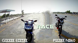 Suzuki Gixxer MotoGP vs Pulsar Ns160 Race !! Multiple Drag Races | 100kmphbiker