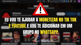 Eu vou te ajudar a monetizar no Tik Tok e YouTube sem aparecer