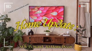 Home update : Jet Home Decor + New TV Stand + Faux Limewashed walls | living room Decor |SA Youtuber