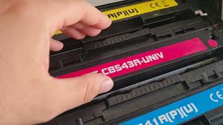 How to remove, insert, change HP Color Laserjet CM1312 MFP ink printer cartridges and others