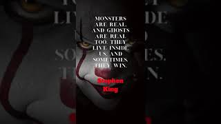 "Monsters are real, and ghosts are real too..🤡 - #shorts #stephenking #quote #halloween #it