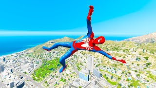 GTA 5 Spiderman Epic Jumps Compilation(GTA V Fails Funny Moments)