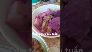 Sườn ram mặn+canh khoai ngọt