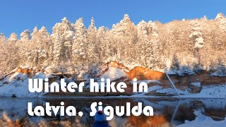 Winter hike in Latvia, Sigulda.