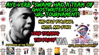 AYE VERB "SWAMP HAD A TEAM OF GHOSTWRITERS" FOR URL TOURNAMENT