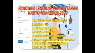 PANDUAN LENGKAP PENDAFTARAN KARTU PRAKERJA 2020