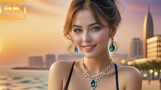 4K AI Girl Lookbook - Seaside Serenity: AI Sophia at Jeddah Waterfront