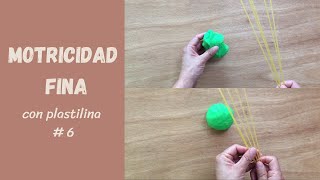 Desarrollo de motricidad fina con plastilina # 6. Plastilina, pasta de espagueti y mullos.