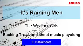 The Weather Girls It's Raining Men Flute Violin Backing Track and Sheet Music