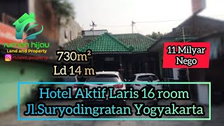 Dijual Hotel Aktif Laris 16 Kamar Siap Balik nama di Jl.Suryodiningratan Yogyakarta