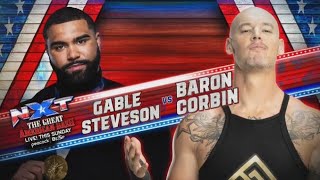 NXT: The Great American Bash Gable Stevenson vs Baron Corbin 2K23 Simulation