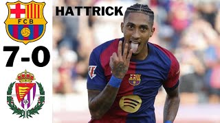 Barcelona vs Valladolid 7-0 Highlights & All Goals 2024 - Raphinha Hattrick