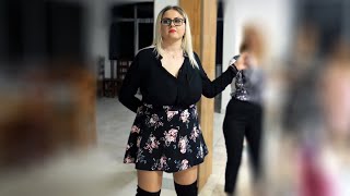 Black Shirt With Floral Skirt