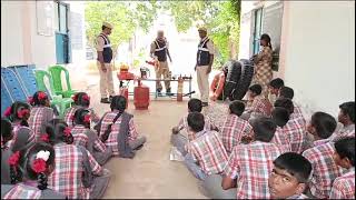 Fire station visited by 8th class students in pattikonda