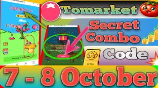 Tomarket Airdrop Combo 7 - 8 October | Tomarket Daily Combo Today | Tomarket Secret Combo Today