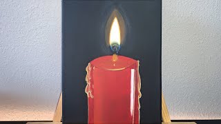 Candle light acrylic painting for beginners/ acrylic painting on canvas